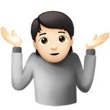 Person Shrugging: Light Skin Tone, the design in this release