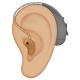 Ear with Hearing Aid: Medium-Light Skin Tone, the design in this release