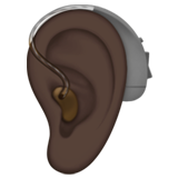Ear with Hearing Aid: Dark Skin Tone, the design in this release