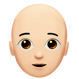 Person: Light Skin Tone, Bald, the design in this release