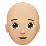 Person: Medium-Light Skin Tone, Bald, the design in this release