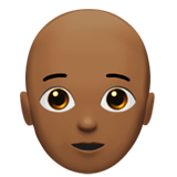 Person: Medium-Dark Skin Tone, Bald, the design in this release