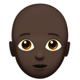 Person: Dark Skin Tone, Bald, the design in this release