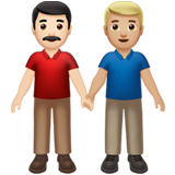 Men Holding Hands: Light Skin Tone, Medium-Light Skin Tone, the previous design