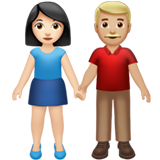 Woman and Man Holding Hands: Light Skin Tone, Medium-Light Skin Tone, the previous design