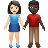Woman and Man Holding Hands: Light Skin Tone, Dark Skin Tone, the previous design