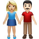 Woman and Man Holding Hands: Medium-Light Skin Tone, Light Skin Tone, the previous design