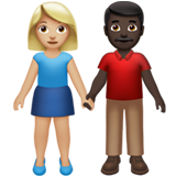 Woman and Man Holding Hands: Medium-Light Skin Tone, Dark Skin Tone, the previous design