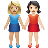 Women Holding Hands: Medium-Light Skin Tone, Light Skin Tone, the previous design