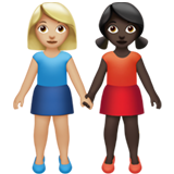 Women Holding Hands: Medium-Light Skin Tone, Dark Skin Tone, the previous design