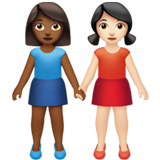 Women Holding Hands: Medium-Dark Skin Tone, Light Skin Tone, the previous design