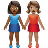 Women Holding Hands: Medium-Dark Skin Tone, Medium Skin Tone, the previous design