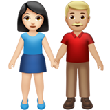 Woman and Man Holding Hands: Light Skin Tone, Medium-Light Skin Tone, the previous design