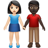 Woman and Man Holding Hands: Light Skin Tone, Dark Skin Tone, the previous design