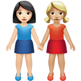 Women Holding Hands: Light Skin Tone, Medium-Light Skin Tone, the previous design