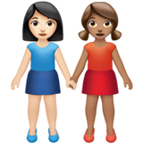 Women Holding Hands: Light Skin Tone, Medium Skin Tone, the previous design