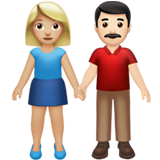 Woman and Man Holding Hands: Medium-Light Skin Tone, Light Skin Tone, the previous design