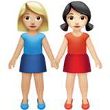 Women Holding Hands: Medium-Light Skin Tone, Light Skin Tone, the previous design