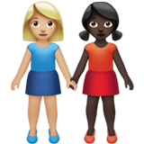 Women Holding Hands: Medium-Light Skin Tone, Dark Skin Tone, the previous design