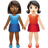 Women Holding Hands: Medium-Dark Skin Tone, Light Skin Tone, the previous design