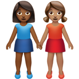 Women Holding Hands: Medium-Dark Skin Tone, Medium Skin Tone, the previous design