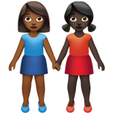 Women Holding Hands: Medium-Dark Skin Tone, Dark Skin Tone, the previous design