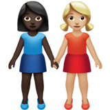Women Holding Hands: Dark Skin Tone, Medium-Light Skin Tone, the previous design