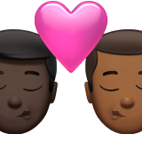 Kiss: Man, Man, Dark Skin Tone, Medium-Dark Skin Tone, the design in this release