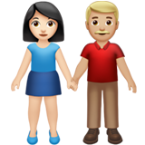 Woman and Man Holding Hands: Light Skin Tone, Medium-Light Skin Tone, the design in this release