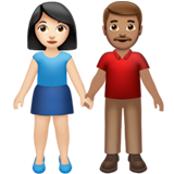 Woman and Man Holding Hands: Light Skin Tone, Medium Skin Tone, the design in this release