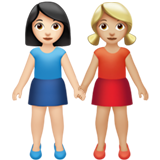 Women Holding Hands: Light Skin Tone, Medium-Light Skin Tone, the design in this release
