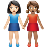 Women Holding Hands: Light Skin Tone, Medium Skin Tone, the design in this release