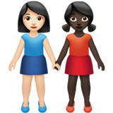 Women Holding Hands: Light Skin Tone, Dark Skin Tone, the design in this release