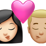 Kiss: Woman, Man, Light Skin Tone, Medium-Light Skin Tone, the design in this release