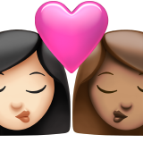 Kiss: Woman, Woman, Light Skin Tone, Medium Skin Tone, the design in this release