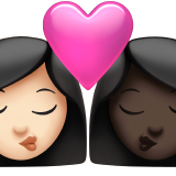 Kiss: Woman, Woman, Light Skin Tone, Dark Skin Tone, the design in this release