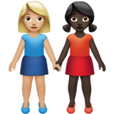 Women Holding Hands: Medium-Light Skin Tone, Dark Skin Tone, the design in this release