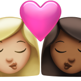Kiss: Woman, Woman, Medium-Light Skin Tone, Medium-Dark Skin Tone, the design in this release