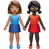 Women Holding Hands: Medium Skin Tone, Dark Skin Tone, the design in this release