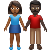 Woman and Man Holding Hands: Medium-Dark Skin Tone, Dark Skin Tone, the design in this release