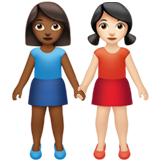 Women Holding Hands: Medium-Dark Skin Tone, Light Skin Tone, the design in this release