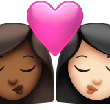Kiss: Woman, Woman, Medium-Dark Skin Tone, Light Skin Tone, the design in this release