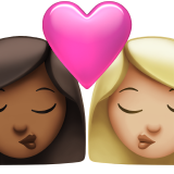 Kiss: Woman, Woman, Medium-Dark Skin Tone, Medium-Light Skin Tone, the design in this release