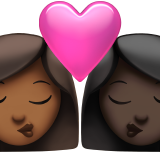 Kiss: Woman, Woman, Medium-Dark Skin Tone, Dark Skin Tone, the design in this release