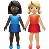 Women Holding Hands: Dark Skin Tone, Medium-Light Skin Tone, the design in this release