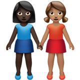Women Holding Hands: Dark Skin Tone, Medium Skin Tone, the design in this release