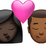 Kiss: Woman, Man, Dark Skin Tone, Medium-Dark Skin Tone, the design in this release