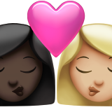 Kiss: Woman, Woman, Dark Skin Tone, Medium-Light Skin Tone, the design in this release