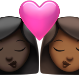 Kiss: Woman, Woman, Dark Skin Tone, Medium-Dark Skin Tone, the design in this release