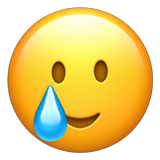Smiling Face with Tear as drawn by Apple in iOS 14.5